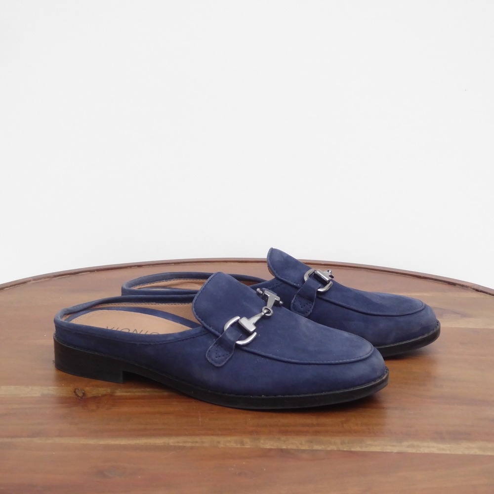 Vionic Women Mules Shoes Blue Suede Horsebit Salie 6.5